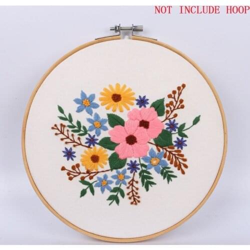 Flowers Pattern DIY Cross Stitch Kit Handmade Craft Sewing Embroidery Set 3D European Embroidery Materials Needlework Set