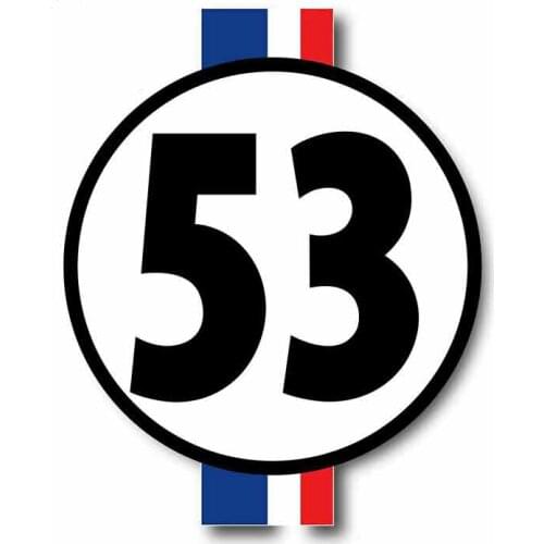 13cm x 10cm For Herbie The Love Bug 53 Car Bumper Window Stickers Pull Flower Occlusion Scratch Graffiti Sticker