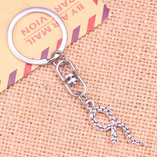 New Fashion Keychain 34*11 mm snake Pendants DIY Men Jewelry Car Key Chain Ring Holder Souvenir For Gift