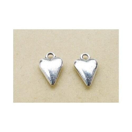 RAINXTAR Fashion Puffy Heart Alloy Charms For Lovers 12*18mm 50pcs AAC818