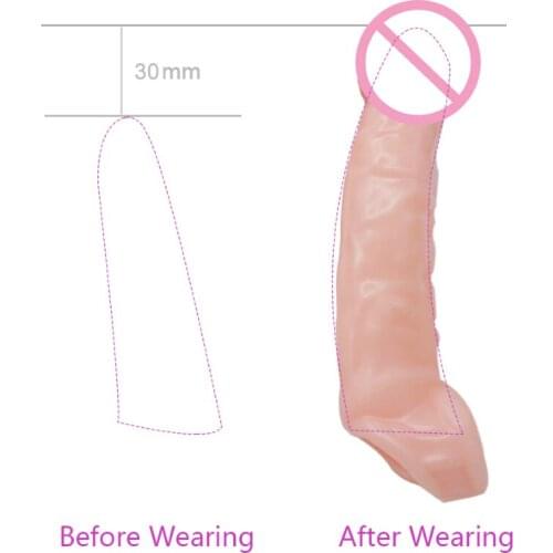 Realistic Penis Sleeve Extender Cock Sleeve Dick Enlargement Delay Ejaculation Reusable Sheath Delay Condom For Men Gay Sex Toys