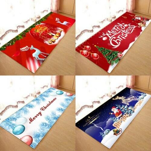 Christmas mat，Christmas lights mat, Christmas castles mat, festive atmosphere, flannel prints, non-skid absorbent mats