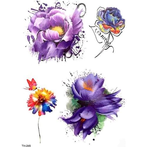 Samll Arm Sleeve Tattoo Waterproof Temporary Tattoo Sticker Rose Full Flower Tatoo Body Art Tattoo
