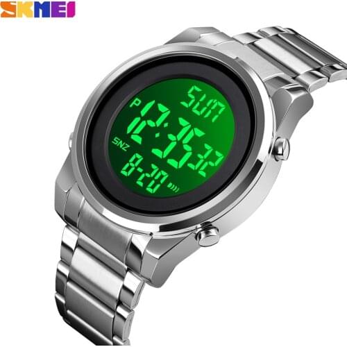 SKMEI Fashion Digital Mens Watch Sport 2 Time Chrono Alarm Electronic Male Clock Steel Belt Waterproof Wristwatch reloj hombre