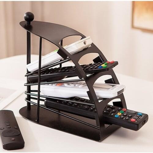 Remote Control Storage Rack Creativity Modern Living Room Desktop Remote Control Organizer Iron Shelf Home Decoration Ornaments