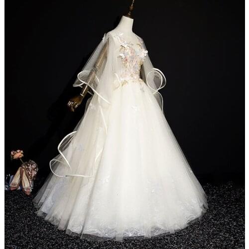 Light champagne belle court embroidery butterfly ball gown fairy fancy ball gown Medieval Gown Victorian Ball stage performance