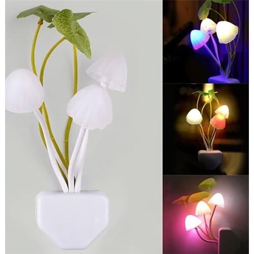AC 220V 3 LED Fantastic Mushroom Light Sense Control Night Light Fungus Multi-color Led Night Wall Lamp P0.11