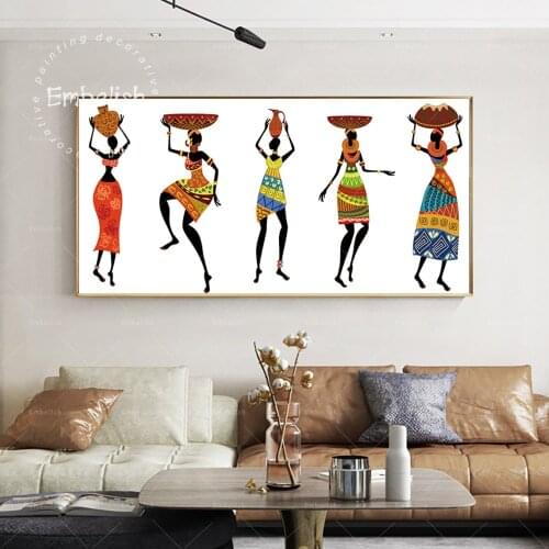 Embelish African Women In Traditional Dress Modern Home Decor Pictures For Living Room HD Print Canvas Paintings Wall Posters