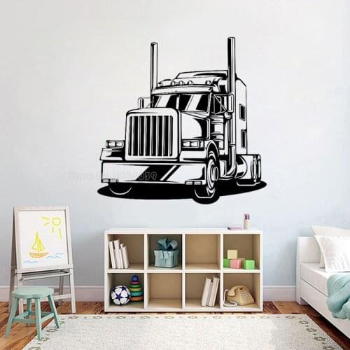Large Driving Truck Transport Vinyl Wall Stickers Nursery Kids Teen Room Cartoon Tractor Truck Car Wall Decal Home Decor LL2752