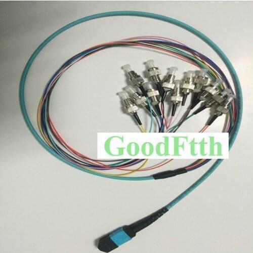 Fiber Patch Cord Female MPO-ST OM3 12 Cores Distribution 3mm GoodFtth 1-15m 2pcs/lot