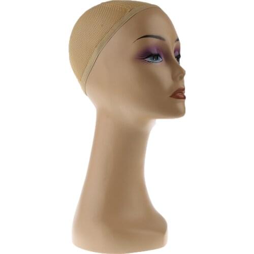 Female Mannequin Head Manikin Model Stand for Glasses Hat Wig Scarves Showcase Display +Hairnet