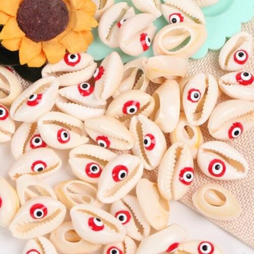 10 Pcs Natural Red Eye Beach Shell Beads For Jewelry Making 10-20mm Oval Shape Beads Diy Charm Necklace Bracelet Accessory