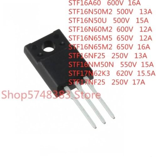 10PCS/LOT STF16A60 STF16N50M2 STF16N50U STF16N60M2 STF16N65M5 STF16N65M2 STF16NF25 STF16NM50N STF17N62K3 STF17NF25 TO-220F