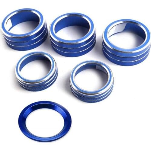 6PCS Car Centre Console Air Conditioning Volume Knob Ring Cover Trim for Honda Accord 2018-2021 Engine Start Button