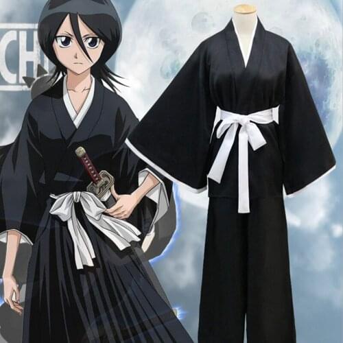 Anime Bleach Cosplay Costumes Rukia Kuchiki Ichigo Kurosaki Cosplay Costume Death Uniform Halloween Party Cosplay Costume