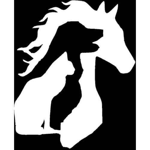 Car styling 12*15CM ANIMAL LOVER Horse Dog Cat Car Sticker Vinyl Decal Funny Cartoon Car Accessories