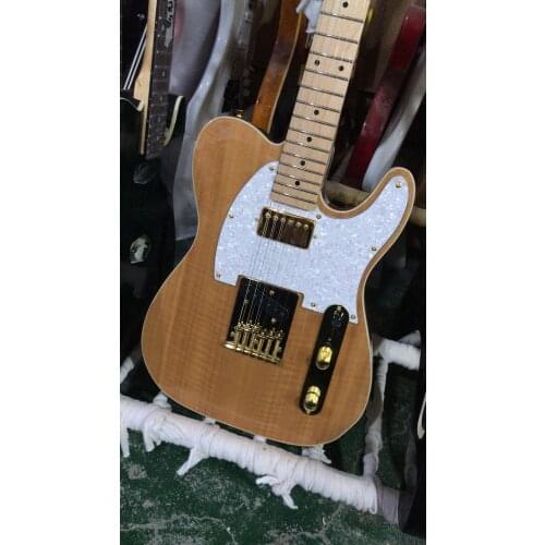 Free delivery high quality TL style electric guitar 6 string Natural color electric guitar Gold hardware Support for custom