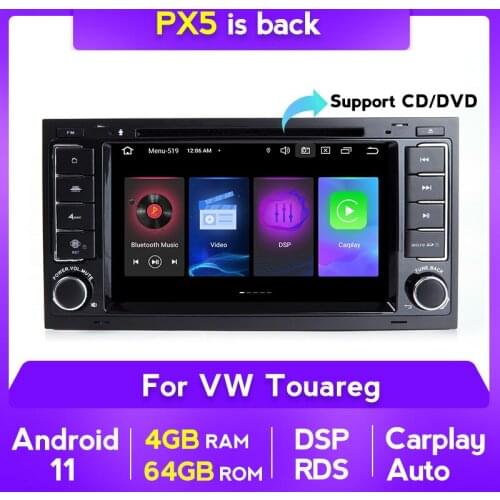 Carplay DSP WIFI Android11 4+64G Car Audio GPS Stereo For VW/Volkswagen/Touareg/Transporter T5 2004-2011 Head Unit Multimedia