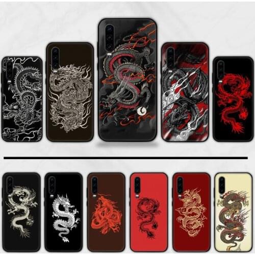 Red Dragon Phone Case For Huawei honor Mate P 9 10 20 30 40 Pro 10i 7 8 a x Lite nova 5t