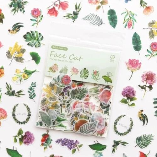 100 Pcs/pack Mini Food Flowers Stickers Creative Animal Unicorn Cat Decorative Sticker Scrapbooking for Diary Album Stickers