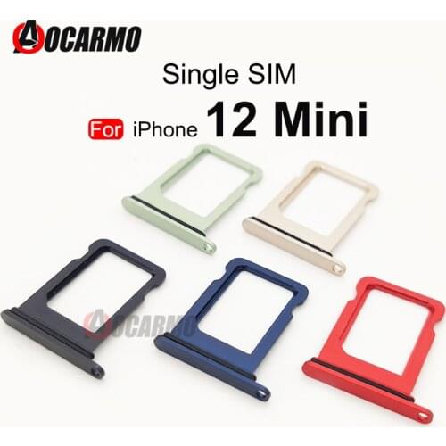 Aocarmo Sim Tray Holder For iPhone 12 mini Mini SIM Card Tray Slot Holder Adapter Socket Replacement Parts