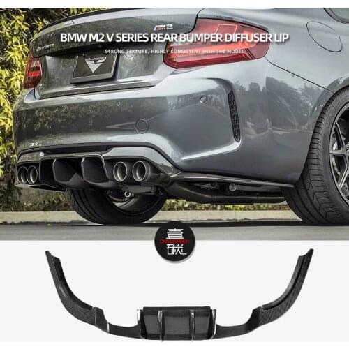 Carbon Fiber Rear Bumper Diffuser Lip Spoiler for BMW M2 Modification Vorsteiner Series Coupe Sedan Convertible 2014 - 2019