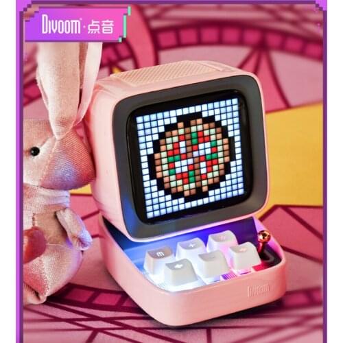 Divoom DITOO Pixel Bluetooth Wireless Speaker Dark colorful Mechanical retro computer model Smart Speaker Alarm clock