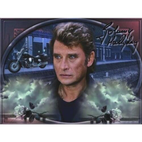 Johnny Hallyday DIY Embroidery 11CT Cross Stitch Kits Craft Needlework Set Cotton Thread Printed Canvas Home Sale