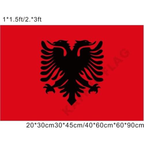 KAFNIK,free shipping 20*30cm/30*45cm/40*60cm/60*90cm small flags Albanian Flag for Countries World Event Decorative Flags