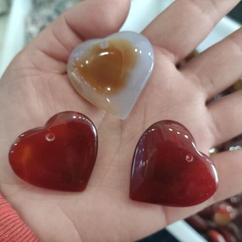 1pcs natural red agate crystals heart home decoration crystal healing stones