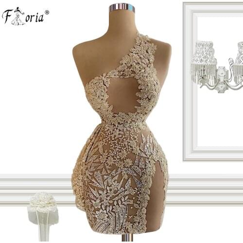 2 Designs Sexy Short Prom Dress 2021 Illusion Mini Cocktail Dresses Sheer Neck Beaded Lace Party Vestido Custom Made