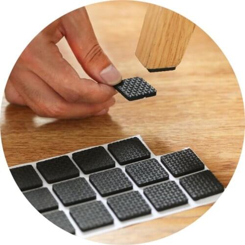 Square Table Mats Table And Chair Mats Self-Adhesive Floor Protection Mats Furniture Rubber Sofas Non-slip Gaskets Chair ma