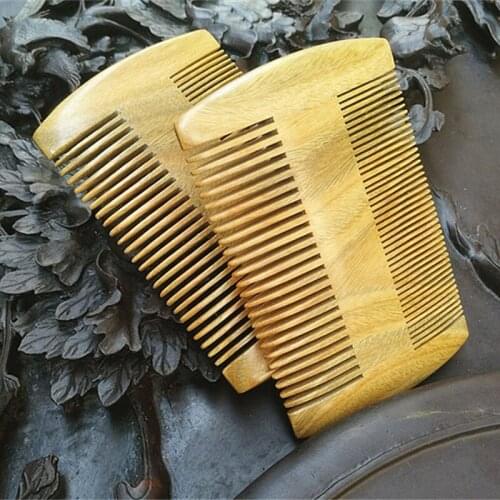 MC Brand Wooden Hair Brush Nature Green Sandalwood Hair Comb Pocket Super Narrow Wide Tooth Wood Combs No Static Lice Beard Comb