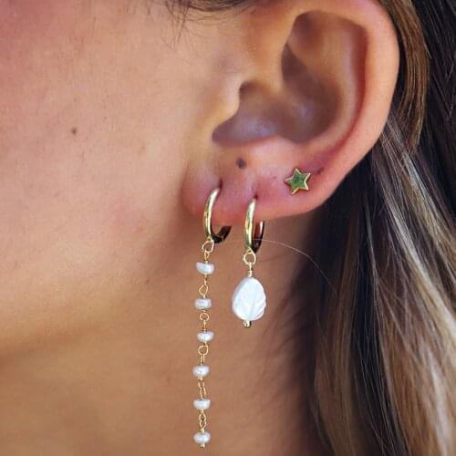 Aide Copper Drop Earrings Fashion Long Chain Tassel Blue Black White Beads Charm Dangle Earrings Circle Jewelry Engagement Party