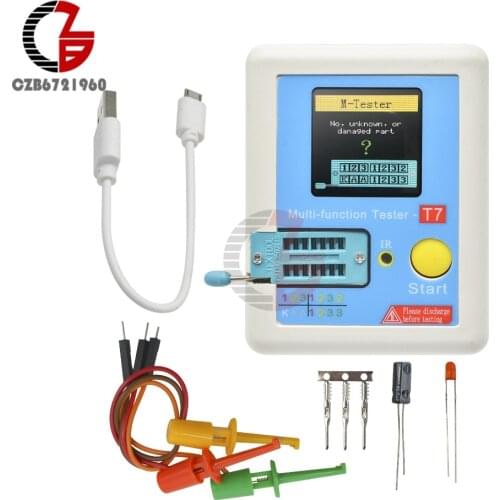 1.8 inch 160x128 Colorful Display Multifunctional TFT Backlight Transistor LCR-TC7 Tester for Diode Triode Capacitor Resistor