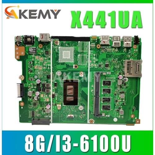 Akemy New X441UA 8GB RAM/i3-6100U CPU Motherboard For ASUS X441U X441UV X441UAK F441U A441U Laotop Mainboard Motherboard