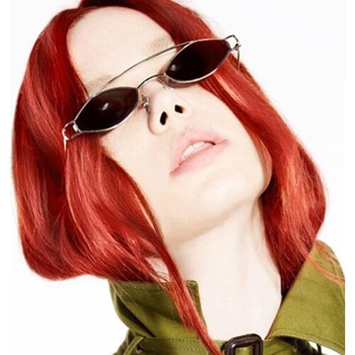 New Oval Sunglasses Brand Trend 2018 Metal Vintage Double Beams Punk Glasse Women Men Small Frame Cool Couple Eyeglasses Goggles