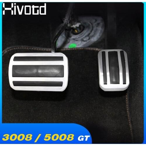 Hivotd For Peugeot 3008 5008 GT 2021-2017 Car accelerator Brake Pedal Footrest Pedals Plate Interior protection Accessories