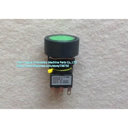 Genuine SWF Start and stop green Button Switch KPB 160M-G1, Sunstar embroidery machine spare parts offered by Yiwu Prague 736750