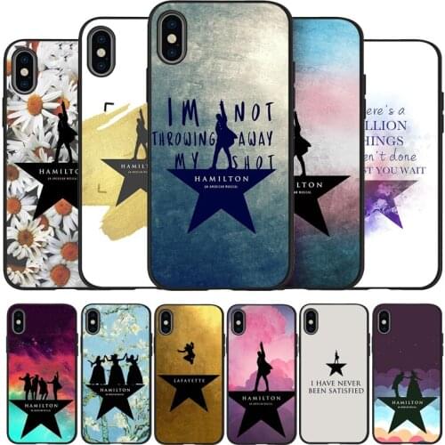 Hamilton Musical black Silicone Phone Case For iPhone 12 XR XS Max 5 5S SE 2020 6 6S PLUS 7 8 X 11Pro Max 11 Cover