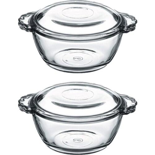 Modern Pasabahce 2'Li Glass Lid Mini Cookware organizer storage box органайзер rangement коробка для хранения