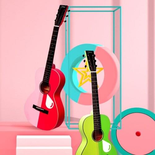 Display Vibrato Guitar Instrument Portable Guitar Green Pink Acustic Musical Instruments Professional Travel Violao Gift HX50JT