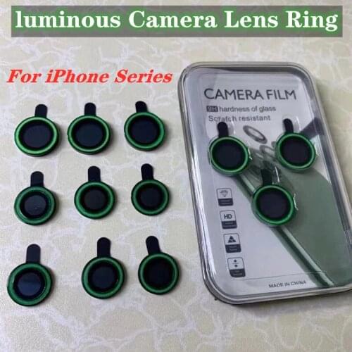 Luminous Camera Cover For iPhone 12 Pro Max Full Cover Metal Camera Lens Ring Glass For iPhone 11 12 Pro Max 12Mini Lens Cover