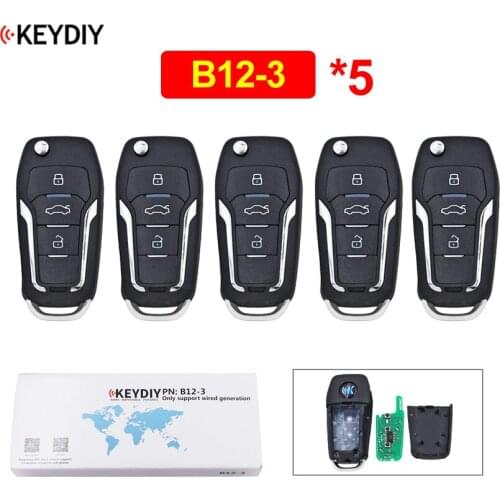 5Pcs/Lot B12-3 F Style 3 Button Universal Remote Control Key Smart Car Key B-Series for KD900 KD900+ URG200 Mini KD KD-X2