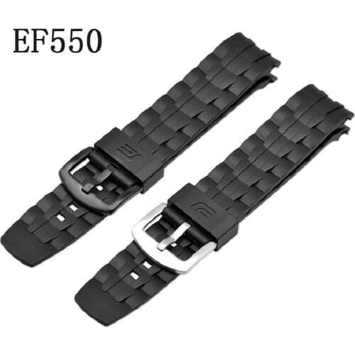 Waterproof PU Soft Watch Band Strap For Casio EF-550/ EF523 22mm Rubber Straps Watchband for Casio Edifice EF550 Bracelet Belt