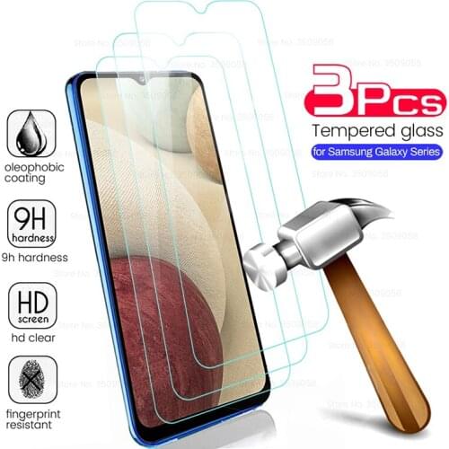 3pcs protective glass for samsung galaxy a02 a02s a12 a32 a42 a52 a11 a21s a31 a41 a51 a71 m11 m21 m31 m31s m51 screenprotector