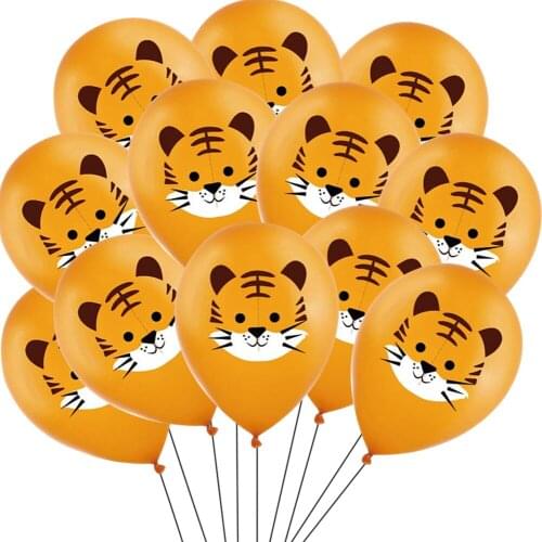 10PCS Animal Pattern Jungle Safari Birthday Party Latex Balloons Forest Animal Party Decoration Boy Kids Birthday Party Supplies