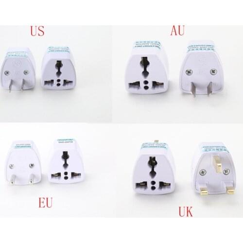 100Pcs/Lot Universal US UK AU To EU Plug USA To Europe AC Travel Power Plug Charger Adapter Converter 250V 10A Socket Converter