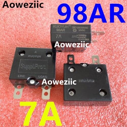 2Pcs KUOYUH 98AR 7A Breaker Automatic Reset Overcurrent Overload Protector Motor Protection Switch Leakage Protector Fuse