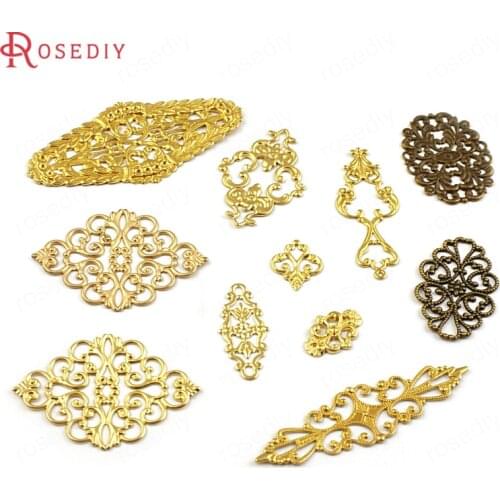 24959)Brass Decorative Slice Spacers Flowers Shape Connector Charms Accessories More styles can picked